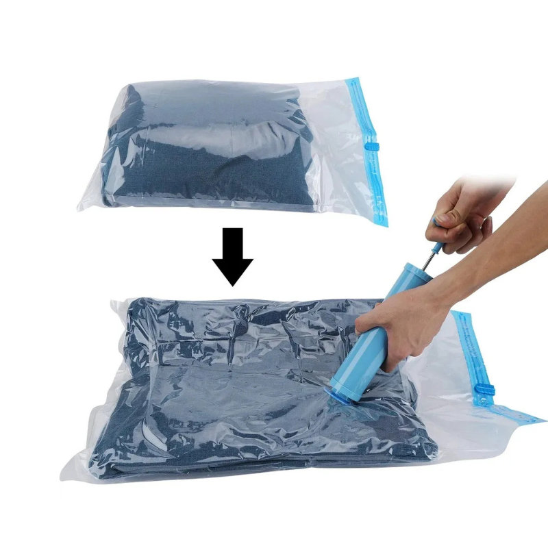 Set 5 Bolsas Al Vacío Reutilizables con Bomba Manual